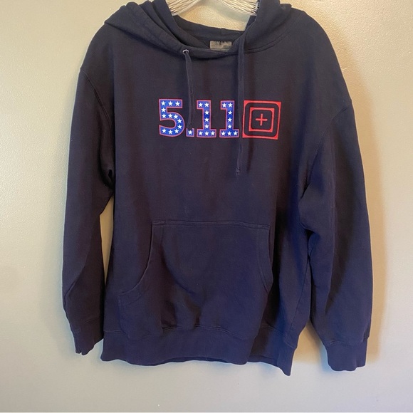 5.11 Tactical Medium Navy Medium stars Logo Hoodie red white blue patriotic - Picture 1 of 11